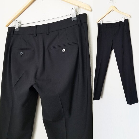 Vince. Classic Black Side Strapping Trouser Pants Size 8 Wool Blend Pockets $265 - Picture 7 of 15